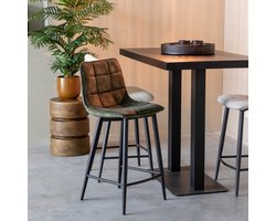 LABEL51 Jelt Barkruk - Groen - Velvet - Hoog - Kruk -