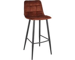 LABEL51 Jelt Barkruk - ORANJE - Stof - Hoog - Kruk -