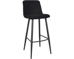 LABEL51 Jep Barkruk - Zwart - Stof - Zithoogte 78 - Kruk -