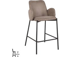 LABEL51 Joni Barkruk - Bruin - Stof - Laag - Kruk - - Met Armleuning