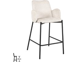 LABEL51 Joni Barkruk - Creme - Stof - Zithoogte 65 - Kruk - - Met Armleuning
