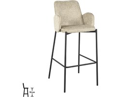 LABEL51 Joni Barkruk - Naturel - Stof - Zithoogte 78 - Kruk - - Met Armleuning