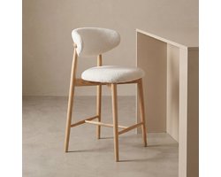 LABEL51 Kyoto Barkruk - NATUREL - Stof - Laag - Kruk -