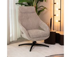 LABEL51 Maxwell Fauteuil - BRUIN - Stof - One Size - - - Met Armleuning