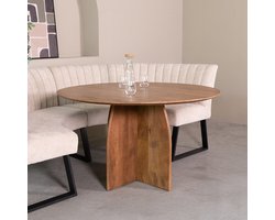 LABEL51 Mick Eetkamertafel - Bruin - Hout - 130 cm - Rond
