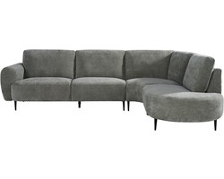 LABEL51 Milano Hoekbank - Grijs - Velvet - Rechts - - - Met Armleuning