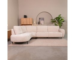 LABEL51 Milano Hoekbank - Naturel - Chenille - Hoekbank Links - - - Met Armleuning