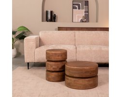 LABEL51 Milly Bijzettafel - Bruin - Hout - 35 cm - Rond