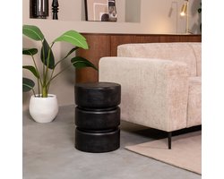 LABEL51 Milly Bijzettafel - Zwart - Hout - 35 cm - Rond