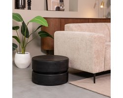 LABEL51 Milly Salontafel - Zwart - Hout - 50 cm - Rond