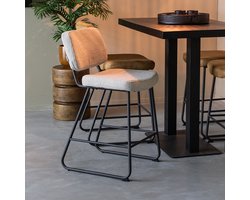 LABEL51 Noah Barkruk - NATUREL - Stof - Laag - Kruk -