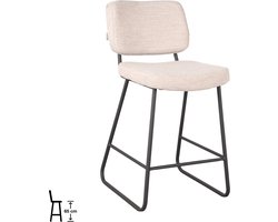 LABEL51 Noah Barkruk - Naturel - Stof - Zithoogte 65 - Kruk -