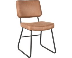 LABEL51 Noah Eetkamerstoel - Bruin - Stof - Black Frame - Stoel - Normale eetkamerstoel