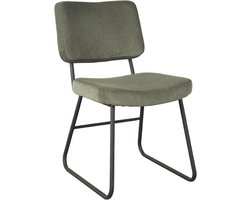 LABEL51 Noah Eetkamerstoel - GROEN - Stof - Zwart Metalen Frame - Stoel - Normale eetkamerstoel