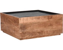 LABEL51 Noble Salontafel - BRUIN - Stof - 80x80 cm