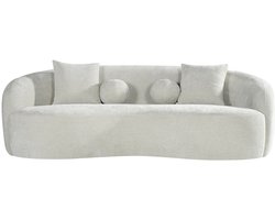 LABEL51 Novo Bank - Naturel - Velvet - 3-Zits - - - Met Armleuning
