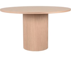 LABEL51 Oliva Eetkamertafel - NATUREL - Stof - 130 cm - Rond