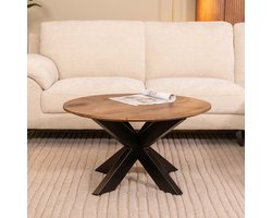 LABEL51 Otis Salontafel - Bruin - Hout - 80 cm - Rond