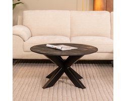LABEL51 Otis Salontafel - Zwart - Hout - 80 cm - Rond