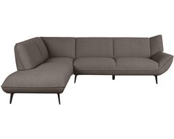 LABEL51 Pesaro Hoekbank - Bruin - Stof - Links - -