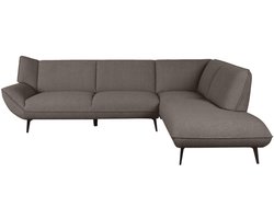 LABEL51 Pesaro Hoekbank - Bruin - Stof - Rechts - - - Met Armleuning