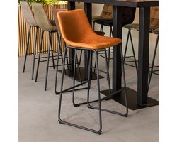 LABEL51 Risto Barkruk - Bruin - KunstLeer - Hoog - Kruk -