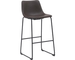 LABEL51 Risto Barkruk - BRUIN - Kunstleer - Hoog - Kruk -