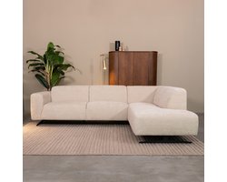 LABEL51 Rodano Hoekbank - Naturel - Velvet - Rechts - - - Met Armleuning