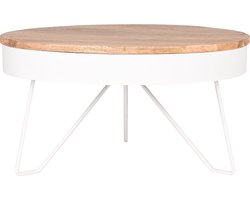 LABEL51 Saran Salontafel - WIT - Stof - 80 cm - Rond
