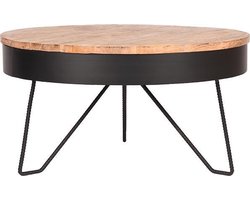 LABEL51 Saran Salontafel - Zwart - Hout - 80 cm - Rond