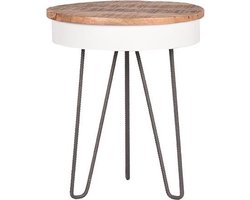 LABEL51 Saria Bijzettafel - Wit - Hout - 44 cm - Rond