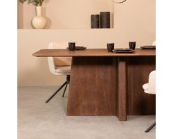 LABEL51 Scott Eetkamertafel - BRUIN - Stof - 200 cm