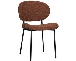 LABEL51 Senn Eetkamerstoel - ORANJE - Stof - Zwart Metalen Frame - Stoel - Normale eetkamerstoel