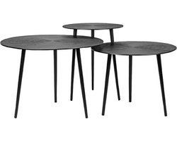 LABEL51 Set Nobby Salontafel - Zwart - Metaal - 60 cm - Rond