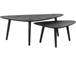 LABEL51 Set Rock Salontafel - Zwart - Hout - 110 cm