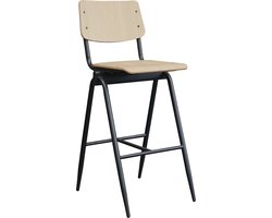 LABEL51 Solid Barkruk - Naturel - Hout - Zithoogte 86 - Kruk -