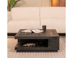 LABEL51 Square Salontafel - Zwart - Hout - 80 cm
