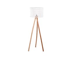LABEL51 Stripe Vloerlamp - Wit - Mangohout