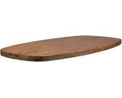 LABEL51 Tafelblad Deens Ovaal Eetkamertafel - Bruin - Stof - 160 cm - Deens Ovaal
