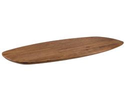 LABEL51 Tafelblad Deens Ovaal Eetkamertafel - Bruin - Stof - 160 cm - Deens Ovaal