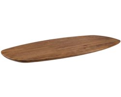 LABEL51 Tafelblad Deens Ovaal Eetkamertafel - BRUIN - Stof - 180 cm - Deens Ovaal