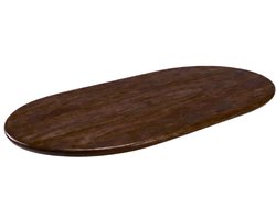 LABEL51 Tafelblad Halve Cirkel Eetkamertafel - Bruin - Hout - 220 cm - Halve Cirkel
