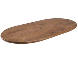 LABEL51 Tafelblad Halve Cirkel Eetkamertafel - Bruin - Hout - 240 cm - Halve Cirkel