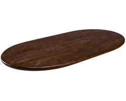 LABEL51 Tafelblad Halve Cirkel Eetkamertafel - Bruin - Stof - 200 cm - Halve Cirkel