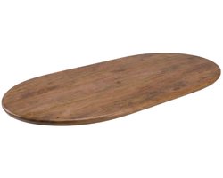 LABEL51 Tafelblad Halve Cirkel Eetkamertafel - Bruin - Stof - 200 cm - Halve Cirkel
