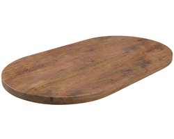 LABEL51 Tafelblad Halve Cirkel Eetkamertafel - Bruin - Stof - 240 cm - Halve Cirkel