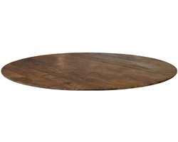 LABEL51 Tafelblad Rond Eetkamertafel - Bruin - Hout - 130 cm - Rond Sloppy