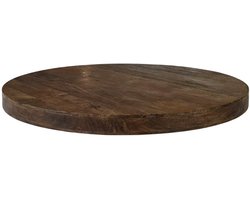 LABEL51 Tafelblad Rond Eetkamertafel - Bruin - Hout - 130 cm - Rond Straight