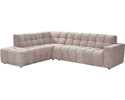 LABEL51 Valentino Hoekbank - Bruin - Velvet - Links Voorstaand - -