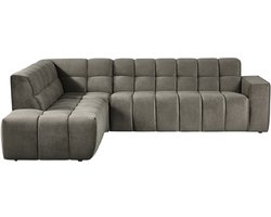 LABEL51 Valentino Hoekbank - Bruin - Velvet - Links Voorstaand - -